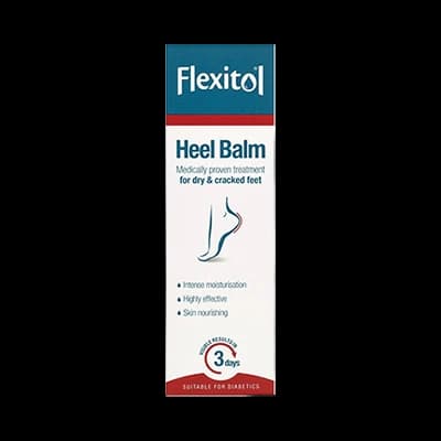 Flexitol Heel Balm packaging which is available to order online from NowPatient with next day delivery
