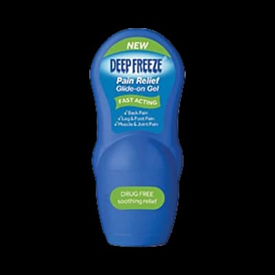 Deep Freeze Pain Relief Glide-on Gel packaging which is available to order online from NowPatient with next day delivery