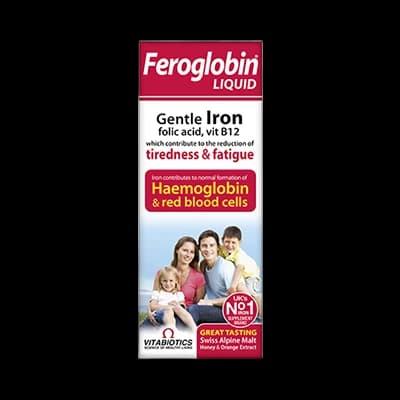 Feroglobin Liquid packaging which is available to order online from NowPatient with next day delivery