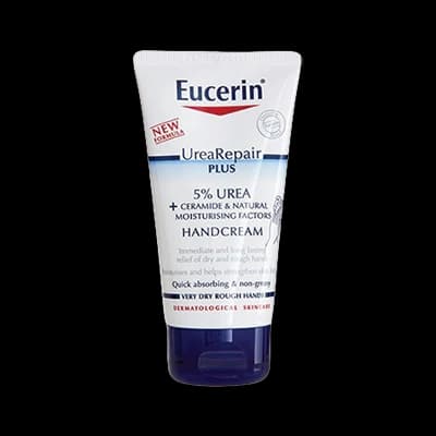 Eucerin Intensive Hand Cream 5% Urea packaging which is available to order online from NowPatient with next day delivery