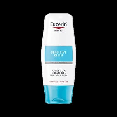 Eucerin Sensitive Relief After-Sun Creme-Gel packaging which is available to order online from NowPatient with next day delivery