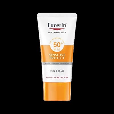 Eucerin Sun Creme Face SPF 50+ packaging which is available to order online from NowPatient with next day delivery