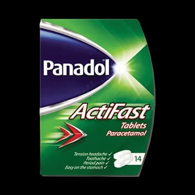 Panadol Actifast packaging which is available to order online from NowPatient with next day delivery