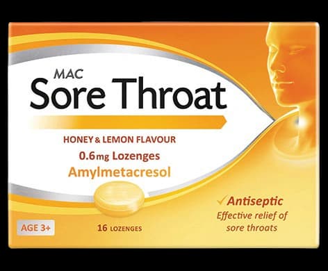 Mac Sore Throat Honey & Lemon Flavour 0.6mg Lozenges
