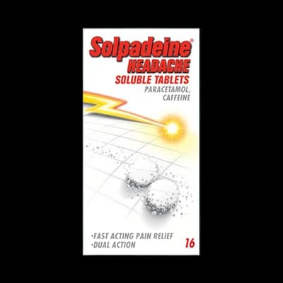 Solpadeine Headache Soluble Tablets packaging which is available to order online from NowPatient with next day delivery