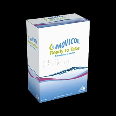 Movicol Ready to Take packaging which is available to order online from NowPatient with next day delivery