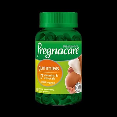 Pregnacare Gummies packaging which is available to order online from NowPatient with next day delivery