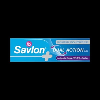 Savlon Dual Action Gel packaging which is available to order online from NowPatient with next day delivery