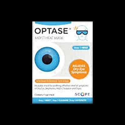 Optase Moist Heat Mask packaging which is available to order online from NowPatient with next day delivery