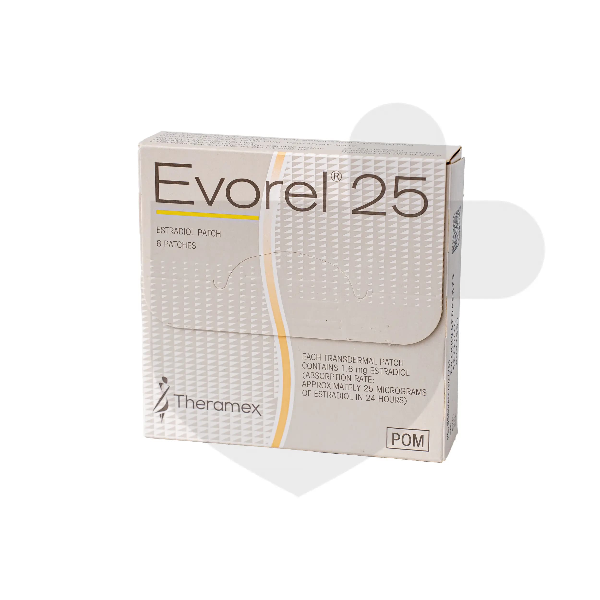 Evorel packaging which is available to order online from NowPatient with free next day delivery