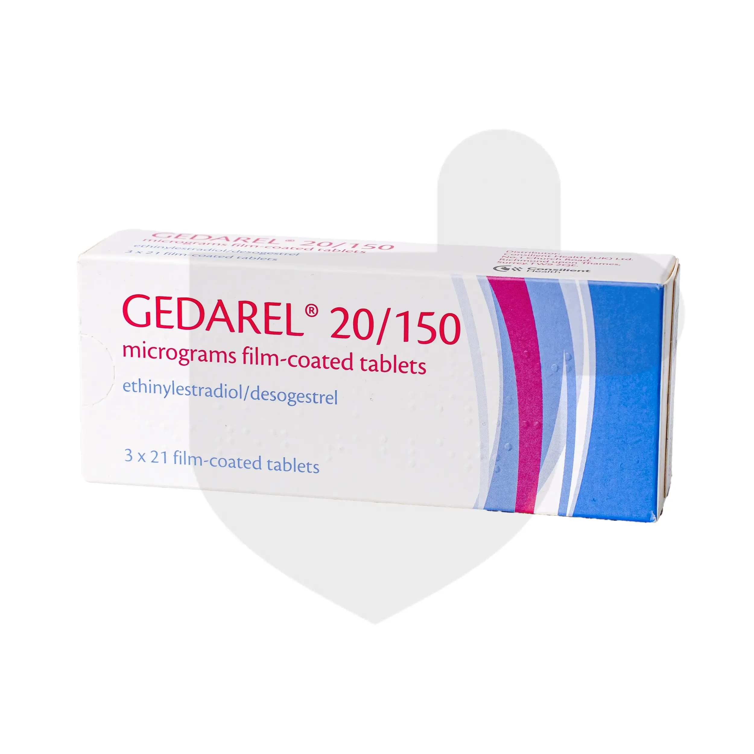 Gedarel 20/150 packaging which is available to order online from NowPatient with free next day delivery