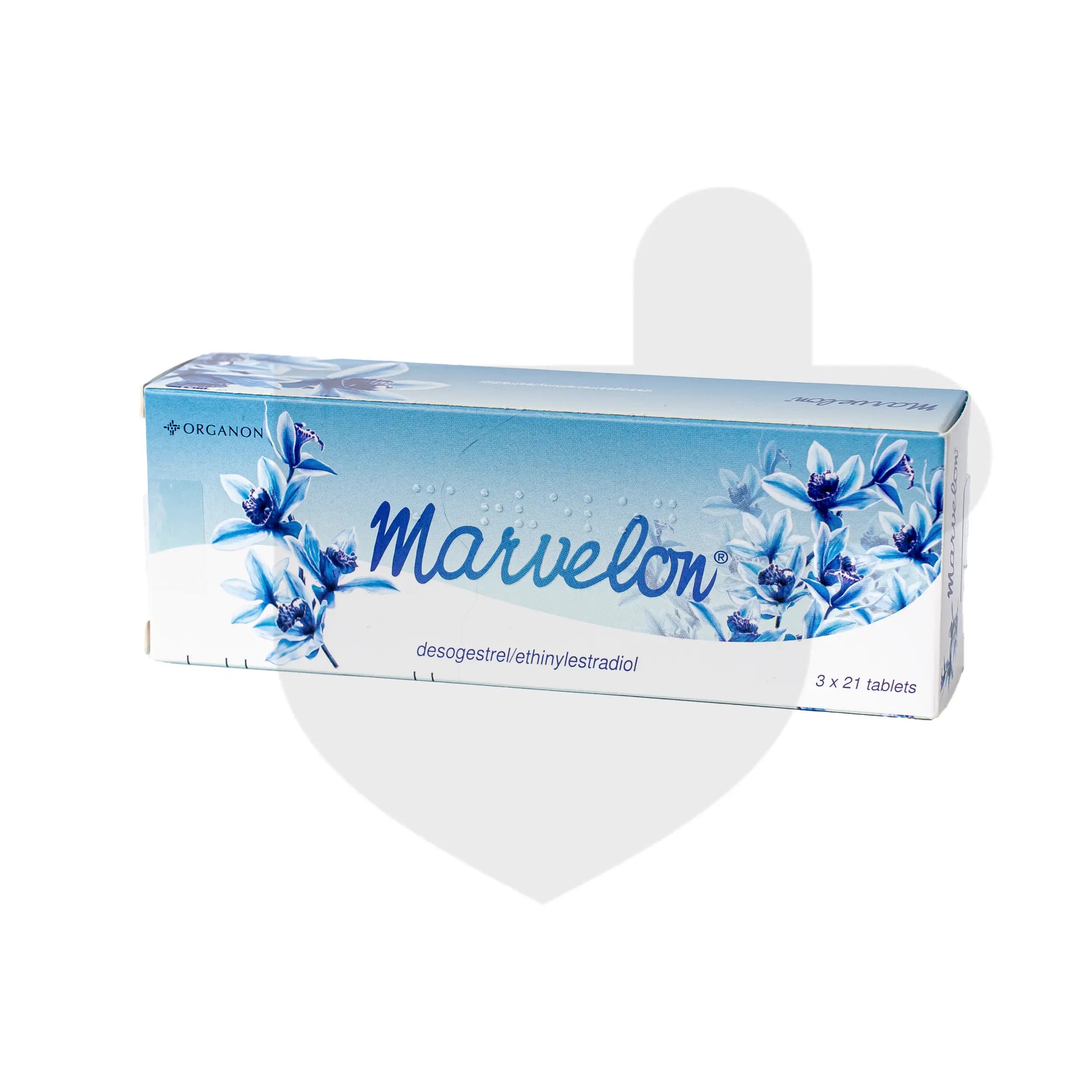 Marvelon packaging which is available to order online from NowPatient with free next day delivery