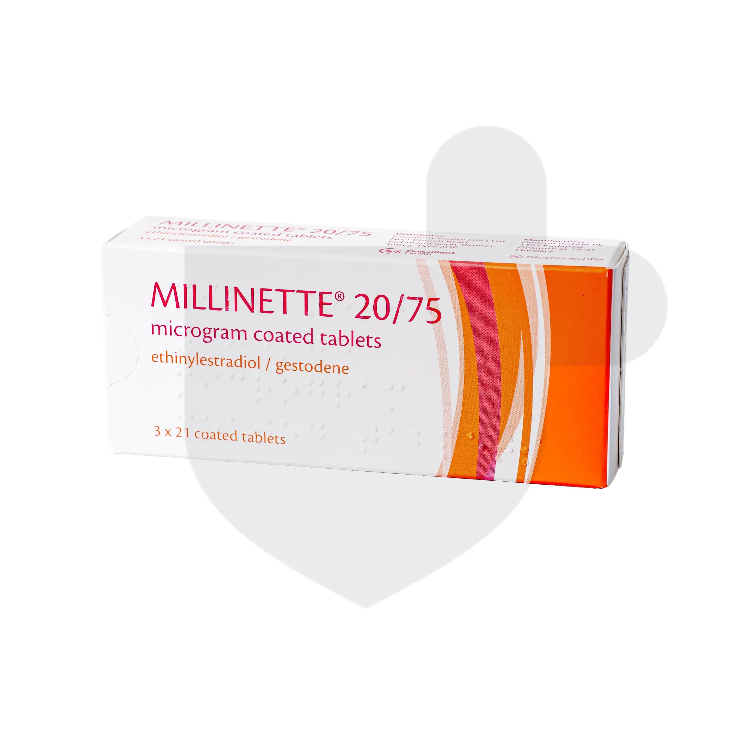 Millinette 20/75 packaging which is available to order online from NowPatient with free next day delivery