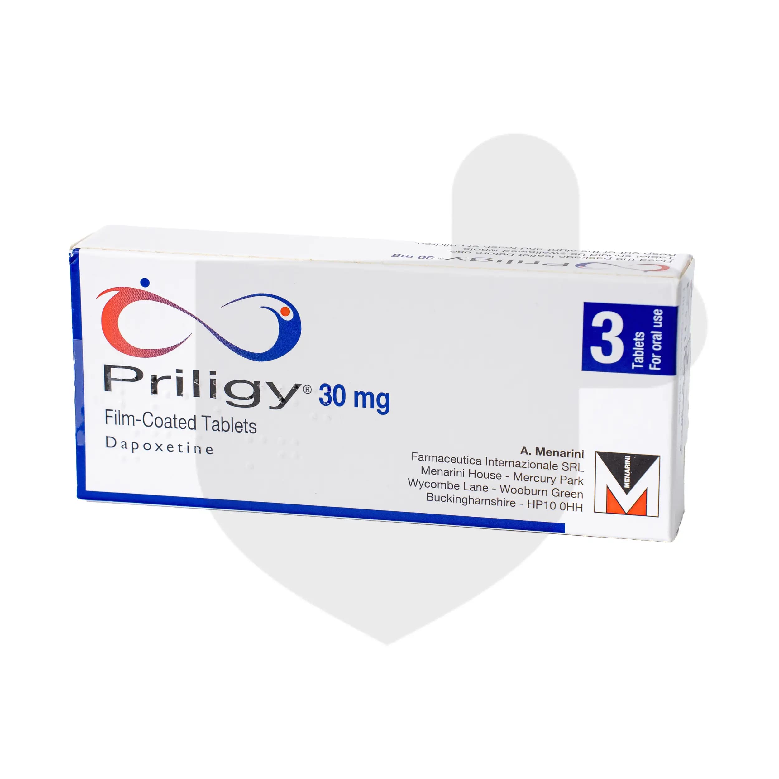 Priligy packaging which is available to order online from NowPatient with free next day delivery