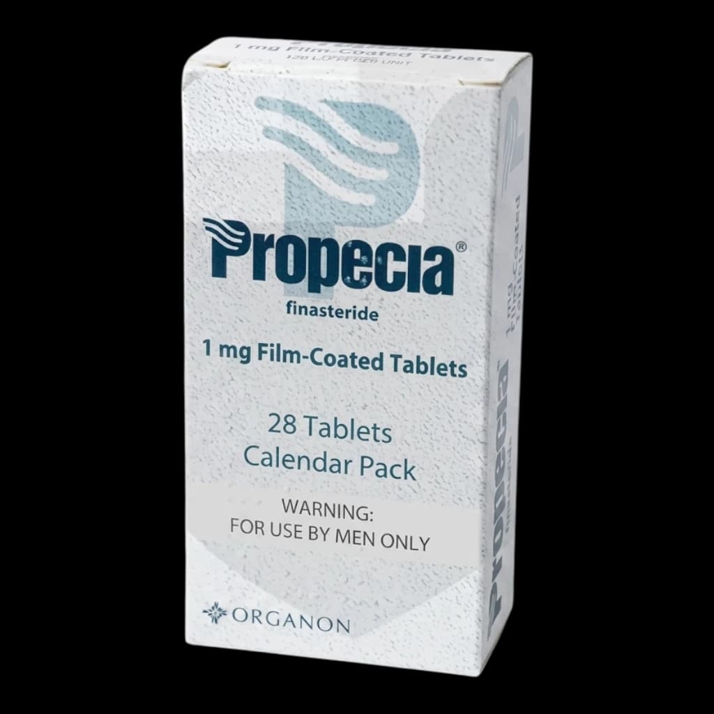 Propecia 30 count tablets for hair loss.