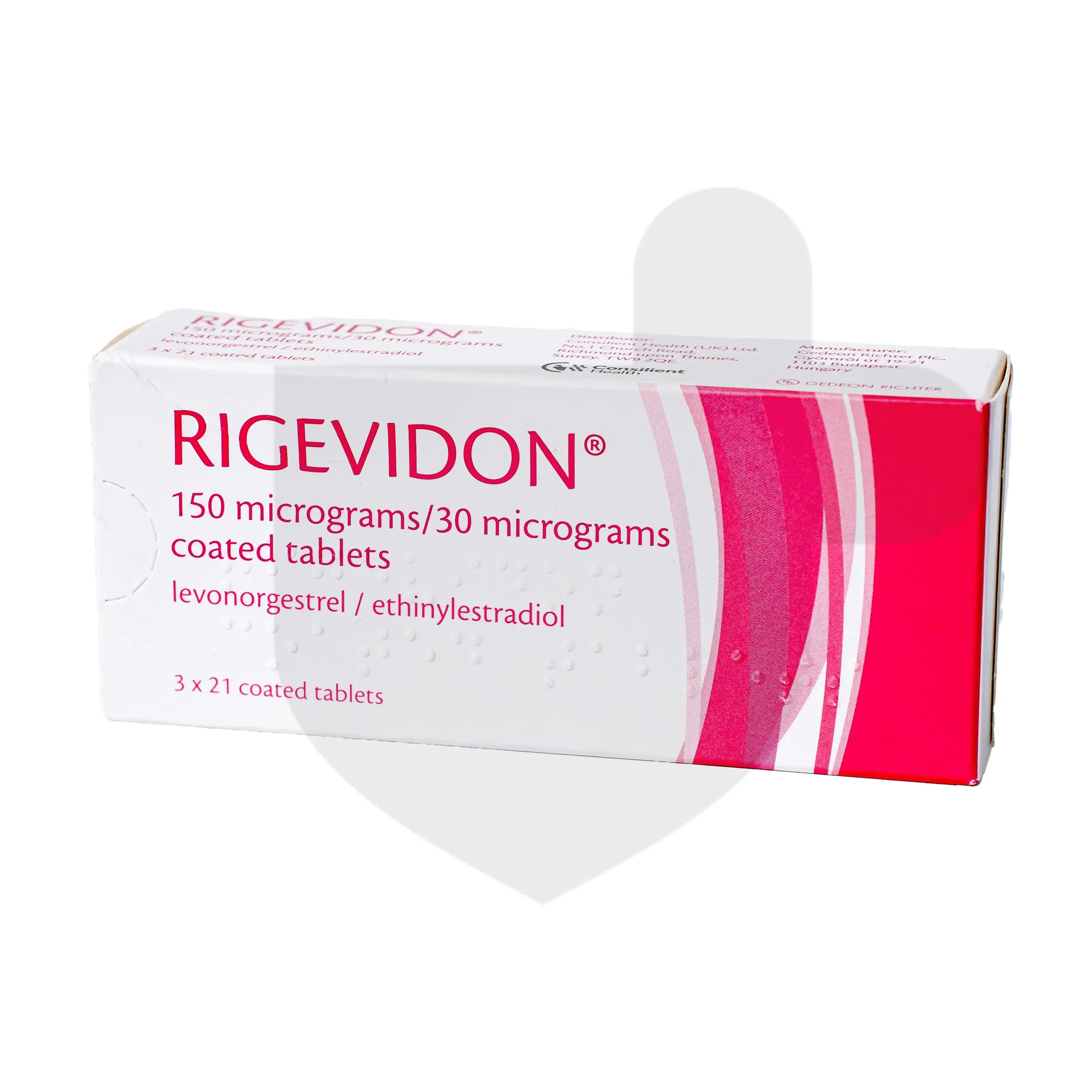 Rigevidon packaging which is available to order online from NowPatient with free next day delivery