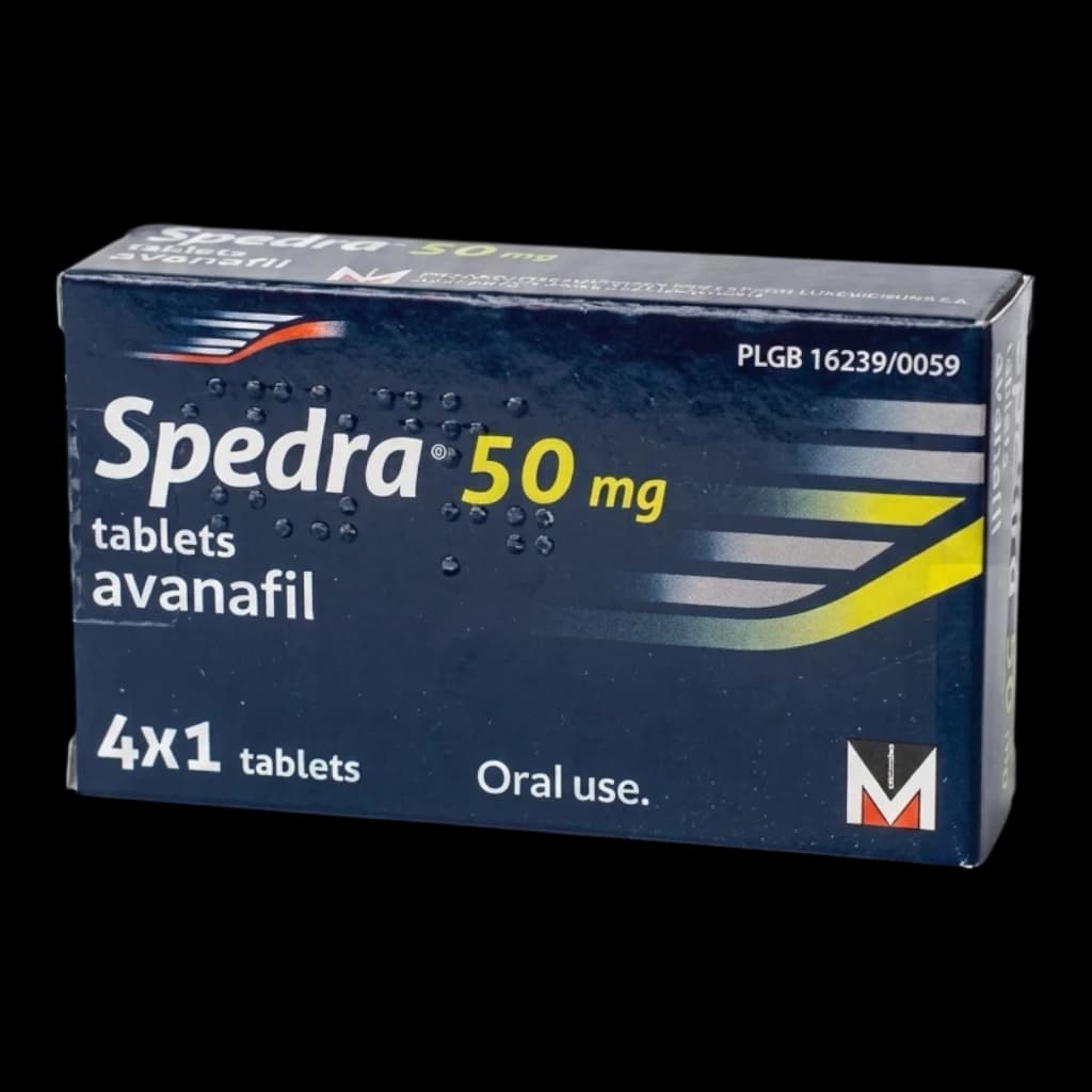 A box of Spedra 50mg tablets.