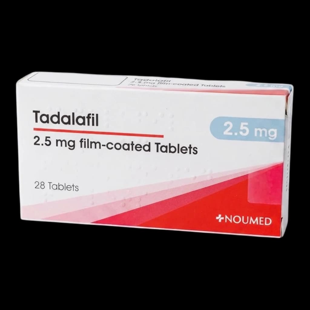 A box of Tadalafil 2mg tablets.