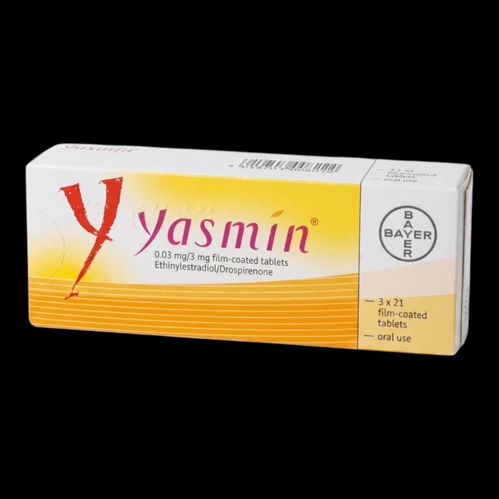 A box of Yasmin on a white background.