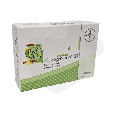 Microgynon 30 ED packaging which is available to order online from NowPatient with free next day delivery