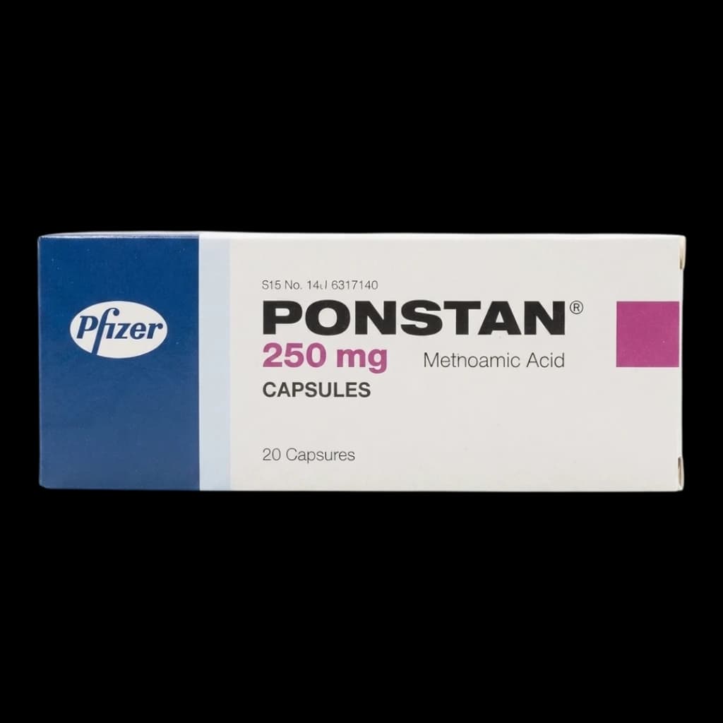 Ponstan packaging which is available to order online from NowPatient with free next day delivery