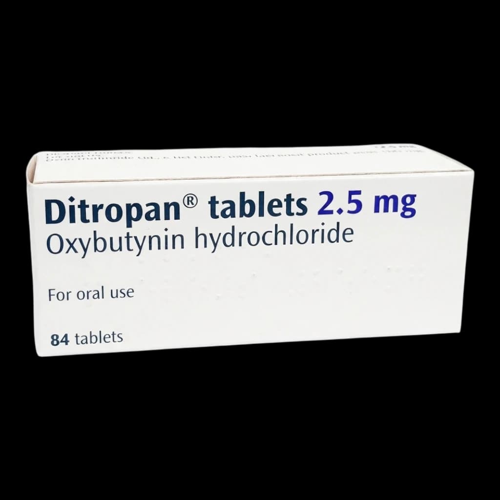 Ditropan packaging which is available to order online from NowPatient with free next day delivery