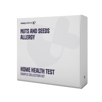 A Nuts and Seeds Allergy Test biomarker home health test kit available for order with free next day delivery.