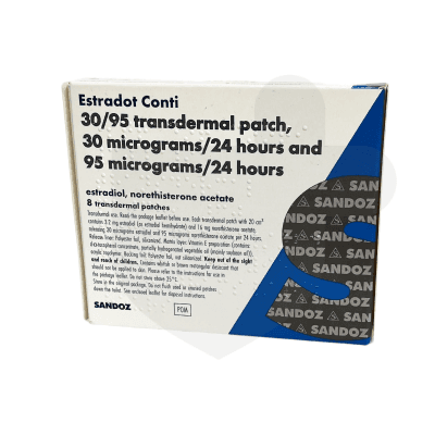 Estradot Conti packaging which is available to order online from NowPatient with free next day delivery