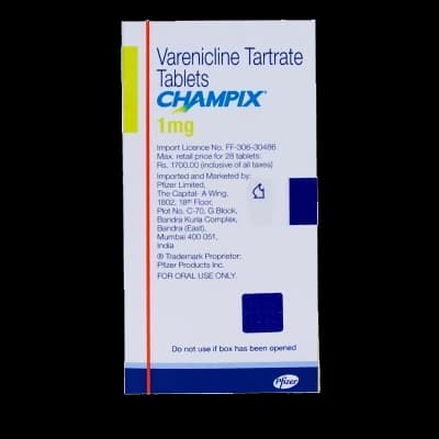 An image of Champix 1mg tablets
