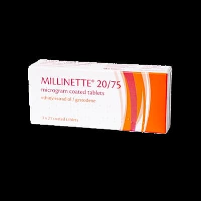 Millinette 20/75 packaging which is available to order online from NowPatient with free next day delivery