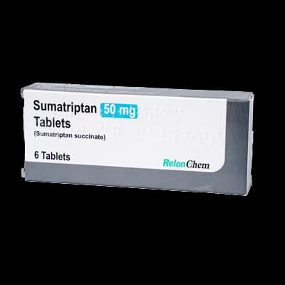 Sumatriptan packaging which is available to order online from NowPatient with free next day delivery