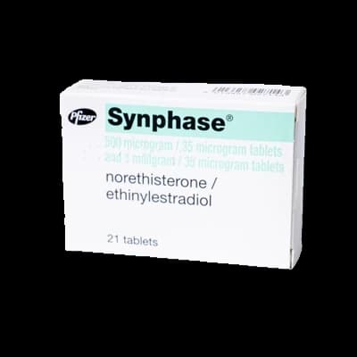 Synphase packaging which is available to order online from NowPatient with free next day delivery