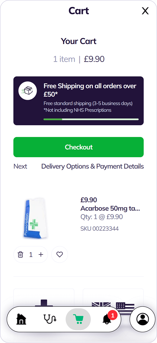 Select ‘Checkout’ - order