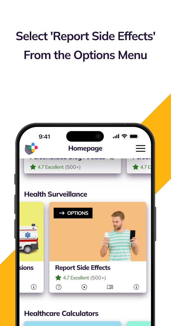 Report side effects step 1