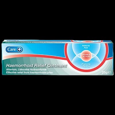 Care Haemorrhoid Relief Ointment packaging which is available to order online from NowPatient with next day delivery