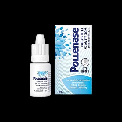Pollenase Allergy Eye Drops packaging which is available to order online from NowPatient with next day delivery