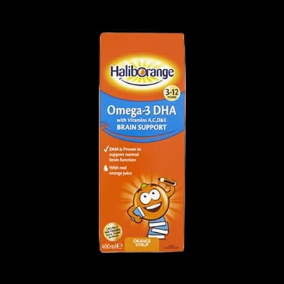 Haliborange Omega-3 DHA with Vitamins A, C, D & E Brain Support Orange Syrup