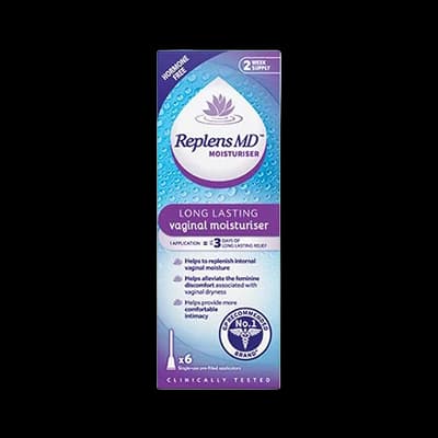 Replens Long Lasting Vaginal Moisturiser packaging which is available to order online from NowPatient with next day delivery