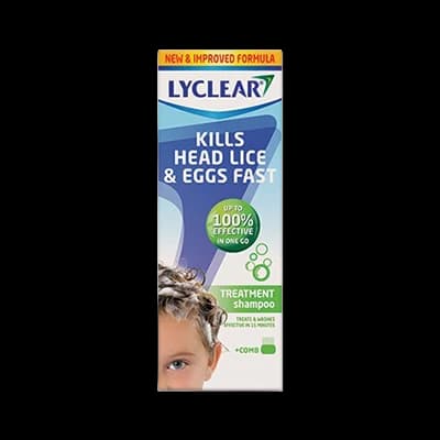 Lyclear Treatment Shampoo packaging which is available to order online from NowPatient with next day delivery