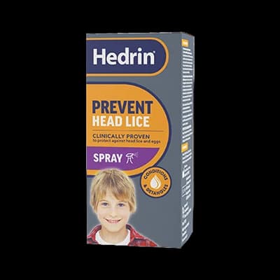 Hedrin Prevent Lice Spray packaging which is available to order online from NowPatient with next day delivery