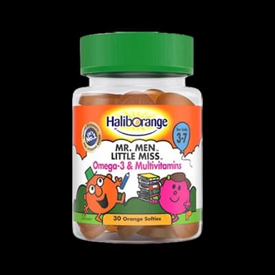 Haliborange Mr Men Little Miss Omega-3 & Multivitamins Orange Softies