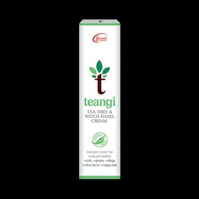 Teangi Tea Tree & Witch Hazel Cream packaging which is available to order online from NowPatient with next day delivery