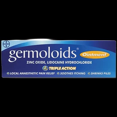Germoloids Ointment packaging which is available to order online from NowPatient with next day delivery
