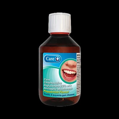 Care Chlorhexidine Digluconate Antiseptic Mouthwash packaging which is available to order online from NowPatient with next day delivery
