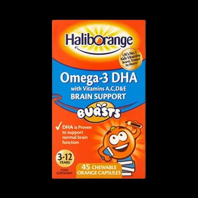 Haliborange Kids Omega-3 Brain Support Fruit Burst Capsules Orange