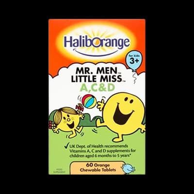 Haliborange Mr Men Little Miss A, C & D Orange Chewable Tablets