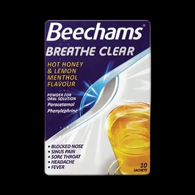 Beechams Breathe Clear Hot Honey & Lemon Menthol Flavour Powder for Oral Solution
