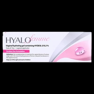 Hyalofemme packaging which is available to order online from NowPatient with next day delivery
