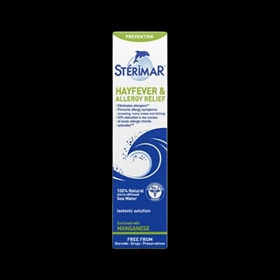 Sterimar Hayfever & Allergy Relief packaging which is available to order online from NowPatient with next day delivery