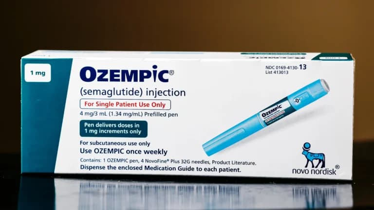 Ozempic box on table.